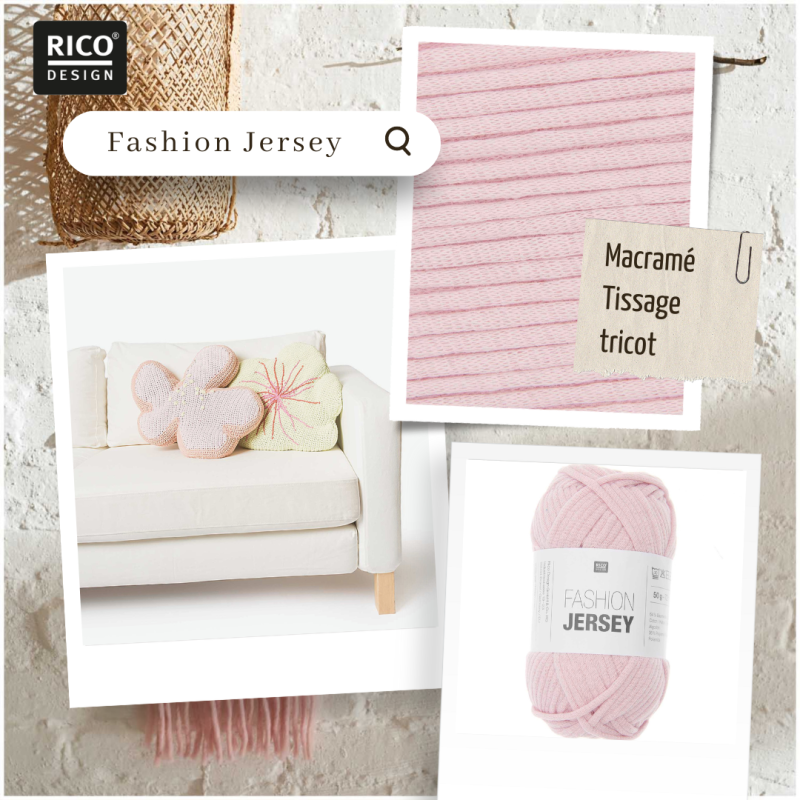 Fashion Jersey par rico design rose fleur